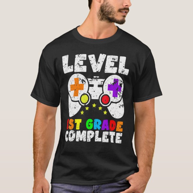 Level 1st Grade Complete Last Day Of School Gaming T-Shirt (Vorderseite)