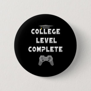 Level 2025 Uni Komplett Funny Video Gamer Grad Button