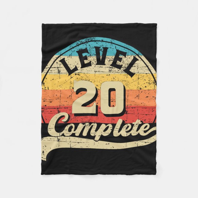 Level 20 Complete Gamer T-Shirt 20. Wedding Annive Fleecedecke (Vorderseite)