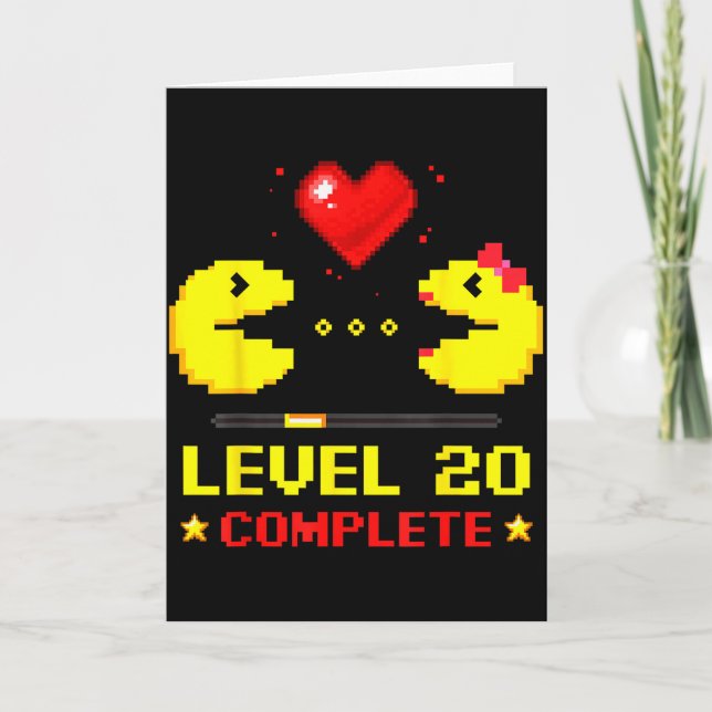 Level 20 Complete Gamers 20th Wedding Anniversary  Karte (Vorderseite)