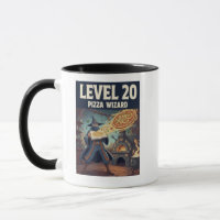 Level 20 Pizza Zauberer Fantasy Food Magie Design,