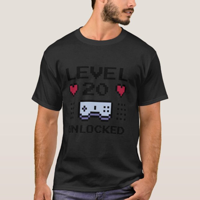 Level 20 Unlock Gamer T-Shirt (Vorderseite)