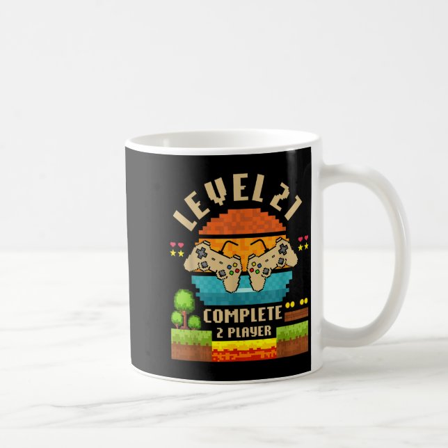 Level 21 Complete 21 Years Anniversary Video Game  Kaffeetasse (Rechts)