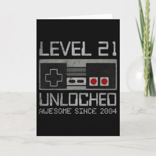 Level 21 freigeschaltet 21. Geburtstag 21 Jahre al Karte