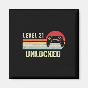Level 21 freigeschaltet 21. Videospieler-Geburtsta Magnet