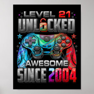 Level 21 freigeschaltet Awesome seit dem 21. Gebur Poster
