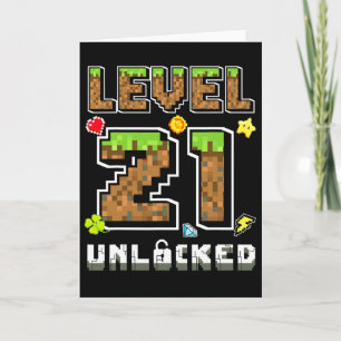 Level 21 freigeschaltet Geburtstag 21 Jahre Bday G Karte