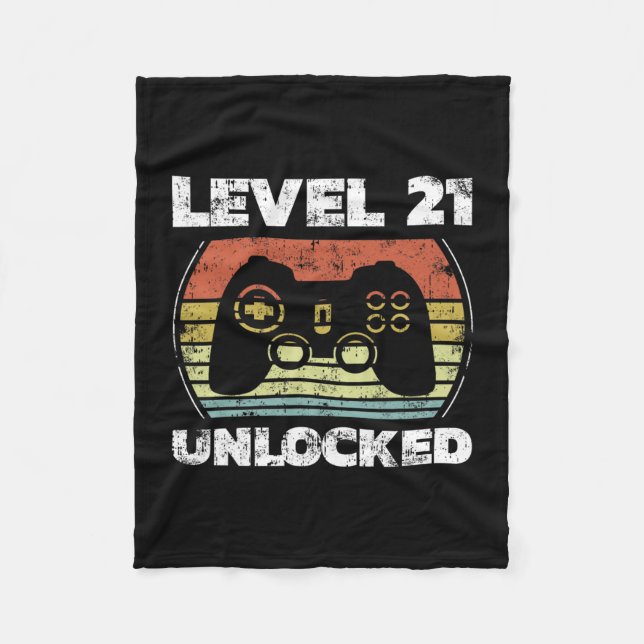 Level 21 freigeschaltet Lustiges Videospieler 21.  Fleecedecke (Vorderseite)