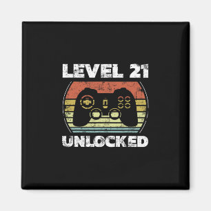 Level 21 freigeschaltet Lustiges Videospieler 21.  Magnet