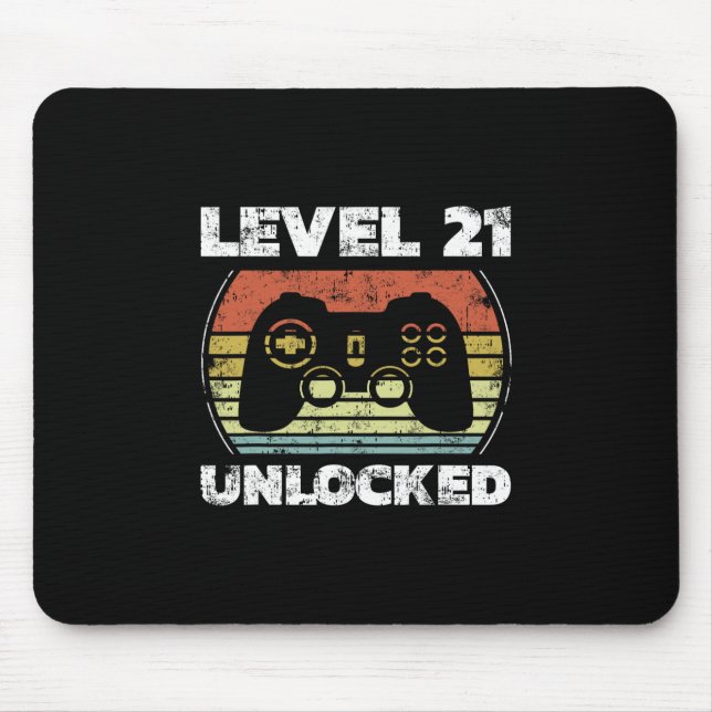 Level 21 freigeschaltet Lustiges Videospieler 21.  Mousepad (Vorne)