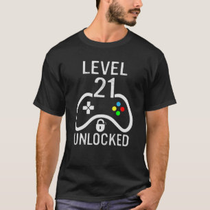 Level 21 Unlock Gamer 21St Geburtstagsgeschenk Vid T-Shirt