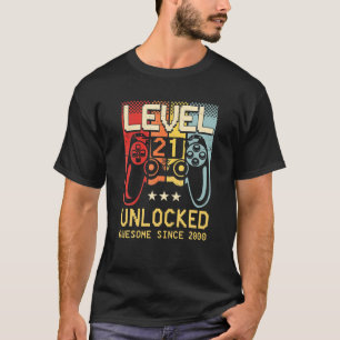 Level 21 Unlock Video Game 21St Birthday Gamer B T-Shirt