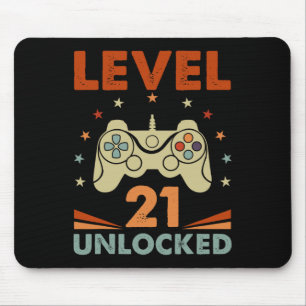 Level 21 Unlock Video Gamer 21. Geburtstag 21 Jahr Mousepad