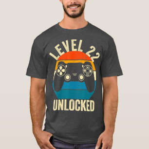 Level 22 Unlock Video Game 22. Geburtstag Gamer B T-Shirt