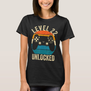 Level 22 Unlock Video Game 22. Geburtstag Gamer B T-Shirt