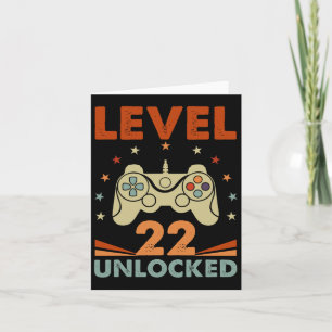 Level 22 Unlock Video Gamer 22. Geburtstag 22 Jahr Karte