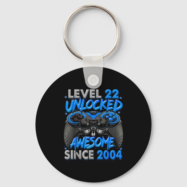 Level 22 Unlocked Awesome Since 2004 22nd Birthday Schlüsselanhänger (Vorderseite)