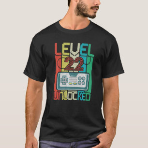 Level 22 Unlocks Videospiel 22 Geburtstag T-Shirt
