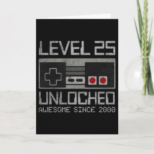Level 25 freigeschaltet 25. Geburtstag 25 Jahre al Karte
