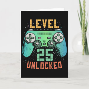 Level 25 freigeschaltet 25. Geburtstag Gamer-Gesch Karte