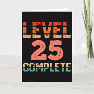Level 25 Komplettes Retro-Gamer-25.-Geburtstags-T- Karte
