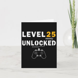 Level 25 Unlocks Videospiel 25. Geburtstagsgeschen Karte