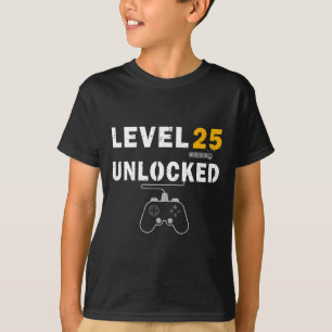 Level 25 Unlocks Videospiel 25. Geburtstagsgeschen T-Shirt