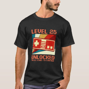 Level 25 Unverriegelter 25-Geburtstags-Gamer-Contr T-Shirt