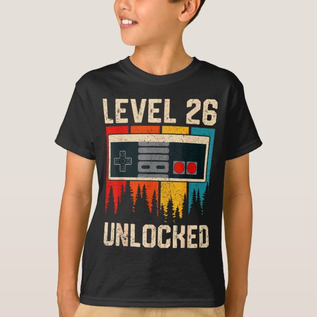 Level 26 freigeschaltete Videospiel-Controller-Geb T-Shirt (Vorderseite)