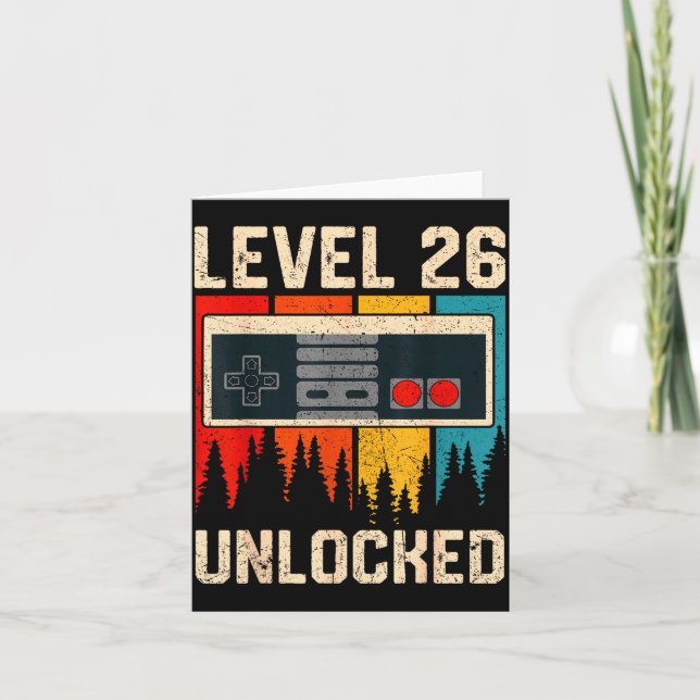 Level 26 Unlocked Video Game Controller Birthday M Karte (Vorderseite)