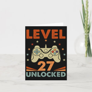 Level 27 Unlock Video Gamer 27. Geburtstag 27 Jahr Karte
