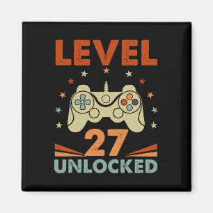 Level 27 Unlock Video Gamer 27. Geburtstag 27 Jahr Magnet