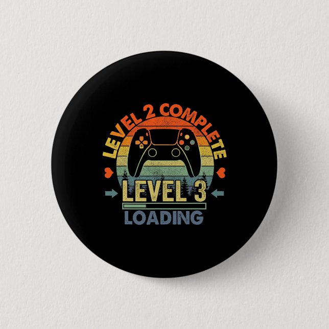 Level 2 abgeschlossen 2 Jubiläumsgeschenk 2. Hochz Button (Vorderseite)