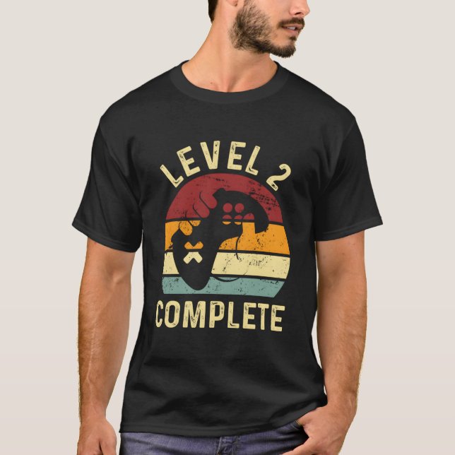 Level 2 Complete 2 Year Anniversary 2Nd Wedding Fo T-Shirt (Vorderseite)
