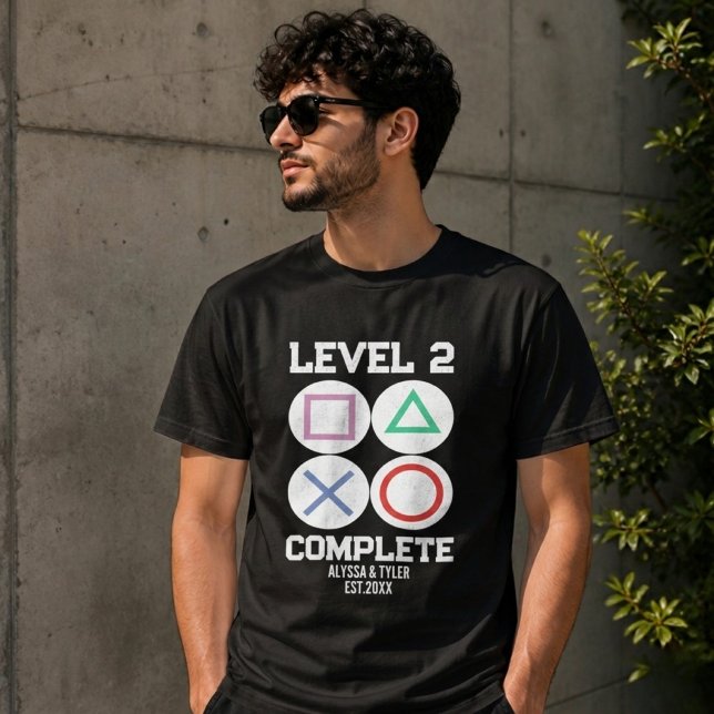 Level 2 Complete Gamer-Paar-Matching T-Shirt (Von Creator hochgeladen)