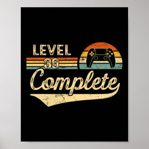 Level 30 Abgeschlossen Vintage 30. Hochzeitstag Poster