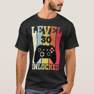 Level 30 freigeschaltet Lustiges Videospieler 30. T-Shirt