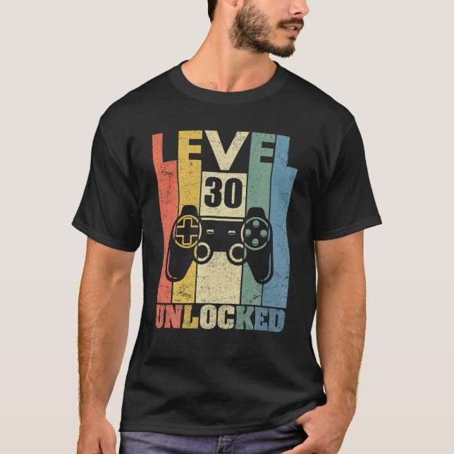 Level 30 Unlock Shirt Funny Video Gamer 30. Bir (Vorderseite)