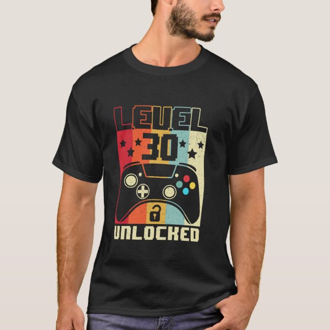 Level 30 Unlock Shirt Funny Video Gamer 30. Bir (Vorderseite)