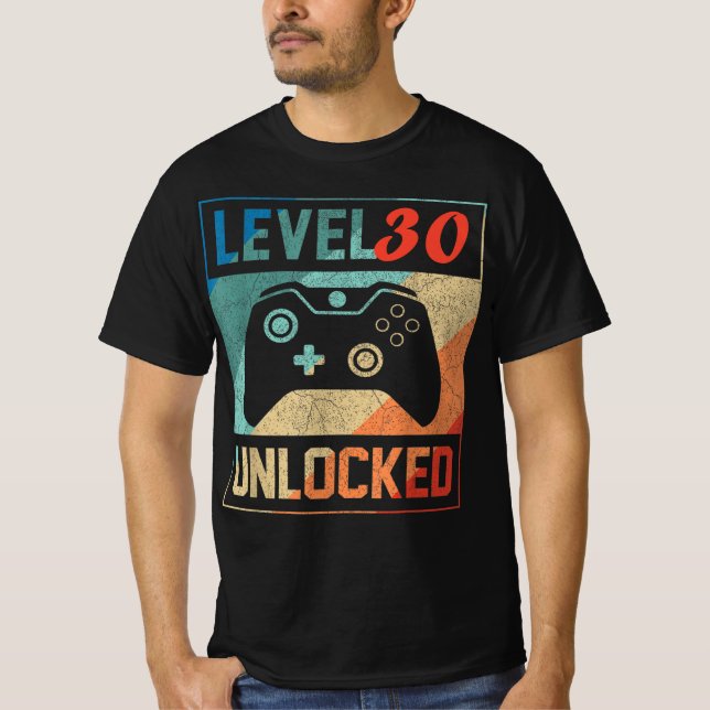 Level 30 Unlock , Video Gamer 30. , Happy Birthd T-Shirt (Vorderseite)