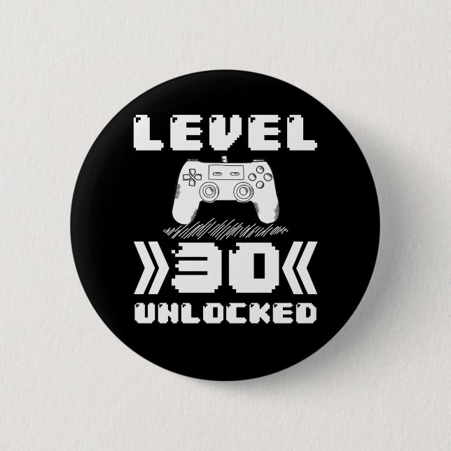 Level 30 Unlocked 30th Birthday 30 Year Old Gamer Button (Vorderseite)