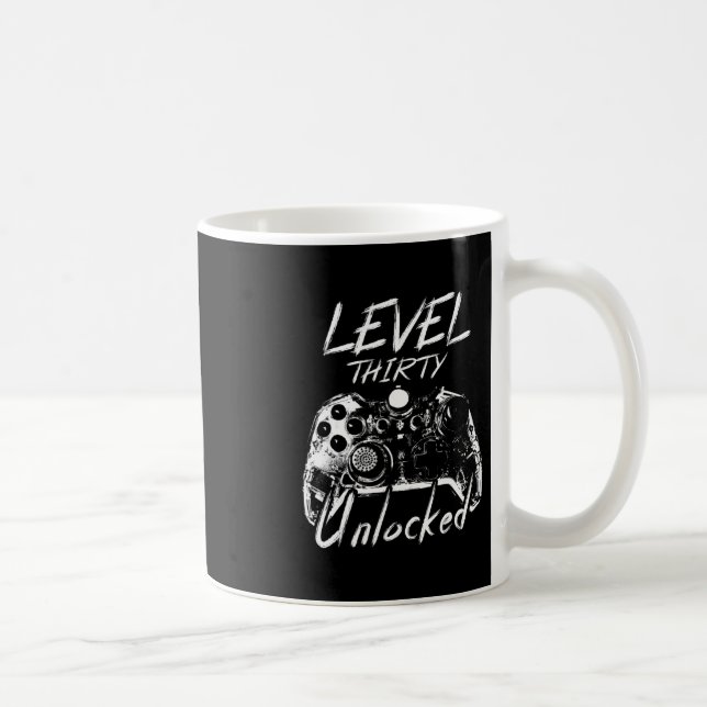 Level 30 Unlocked Shirt 30 Year Old Gift Gamer 30t Kaffeetasse (Rechts)
