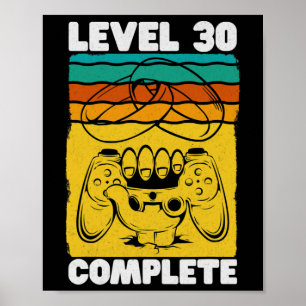 Level 30 Vollständiger Gamer - Vintage 30. Hochzei Poster