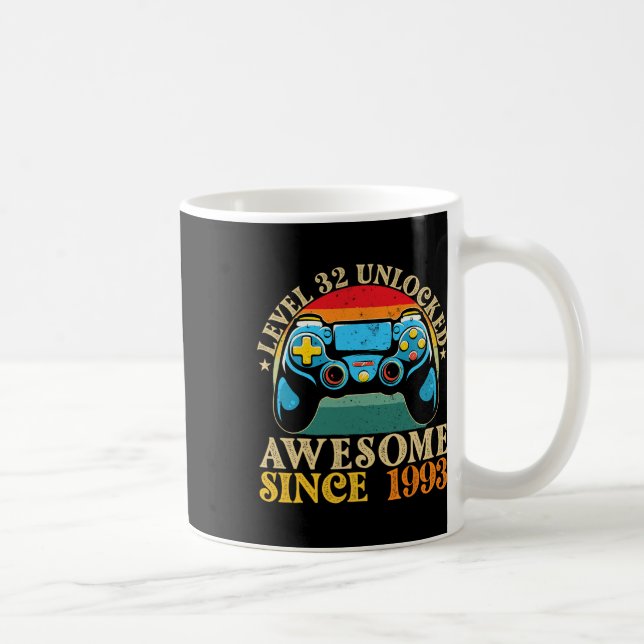 Level 32 freigeschaltet Großartig seit 1993 32. Ge Kaffeetasse (Rechts)