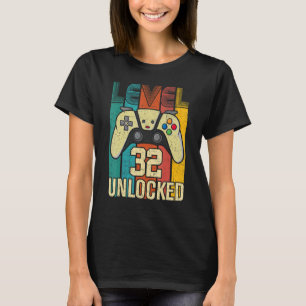 Level 32 Unlocks Videospiel 32 Geburtstag T-Shirt