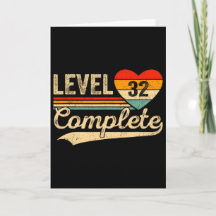 Level 32 Vollendet 32 Jahre Videospieler Hochzeit Karte