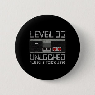 Level 35 freigeschaltet 35. Geburtstag 35 Jahre al Button