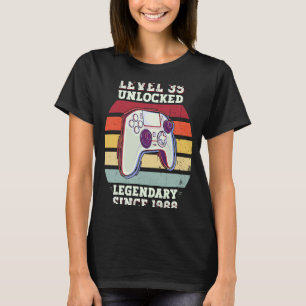 Level 35 freigeschaltet 35. Geburtstag Gamer Vinta T-Shirt