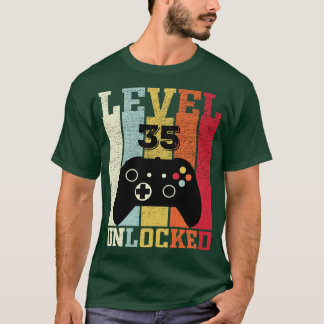 Level 35 freigeschaltet Lustiges Video 35. Geburts T-Shirt
