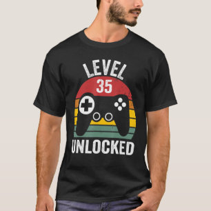 Level 35 Unlock 35. Geburtstag Phantastischen Jahr T-Shirt
